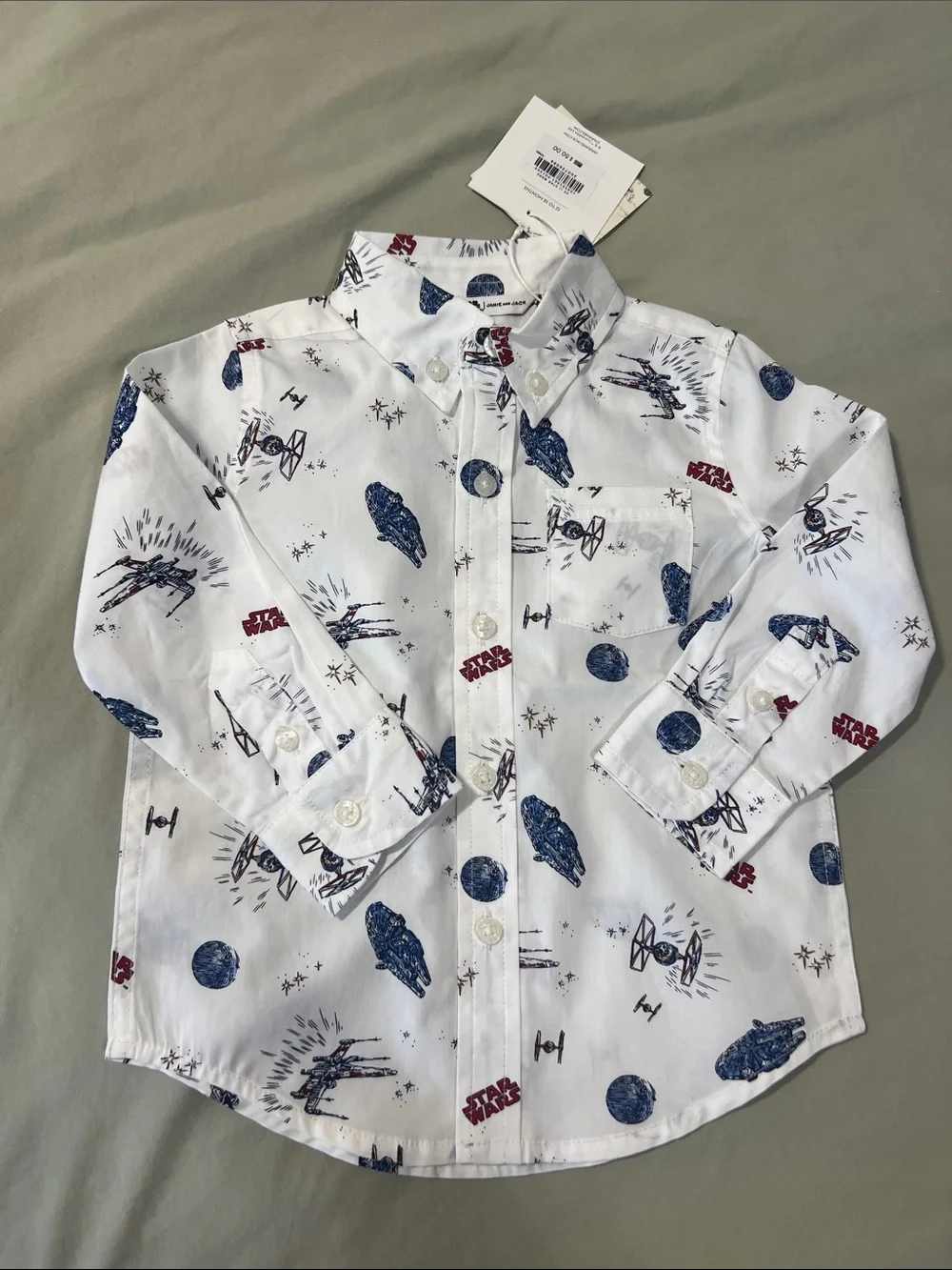 Janie and Jack x Star Wars Print Button-Up Icon Shirt - NWT - Size 12-18 Months